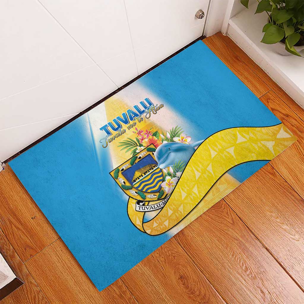 Tuvalu Independence Day Rubber Doormat Tuvalu Mo Te Atua - Polynesian Pride