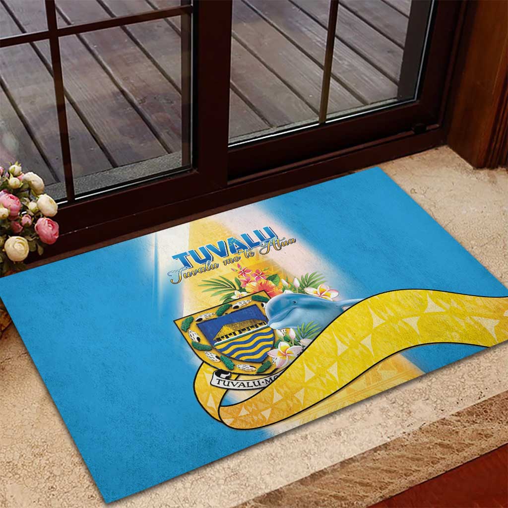 Tuvalu Independence Day Rubber Doormat Tuvalu Mo Te Atua - Polynesian Pride