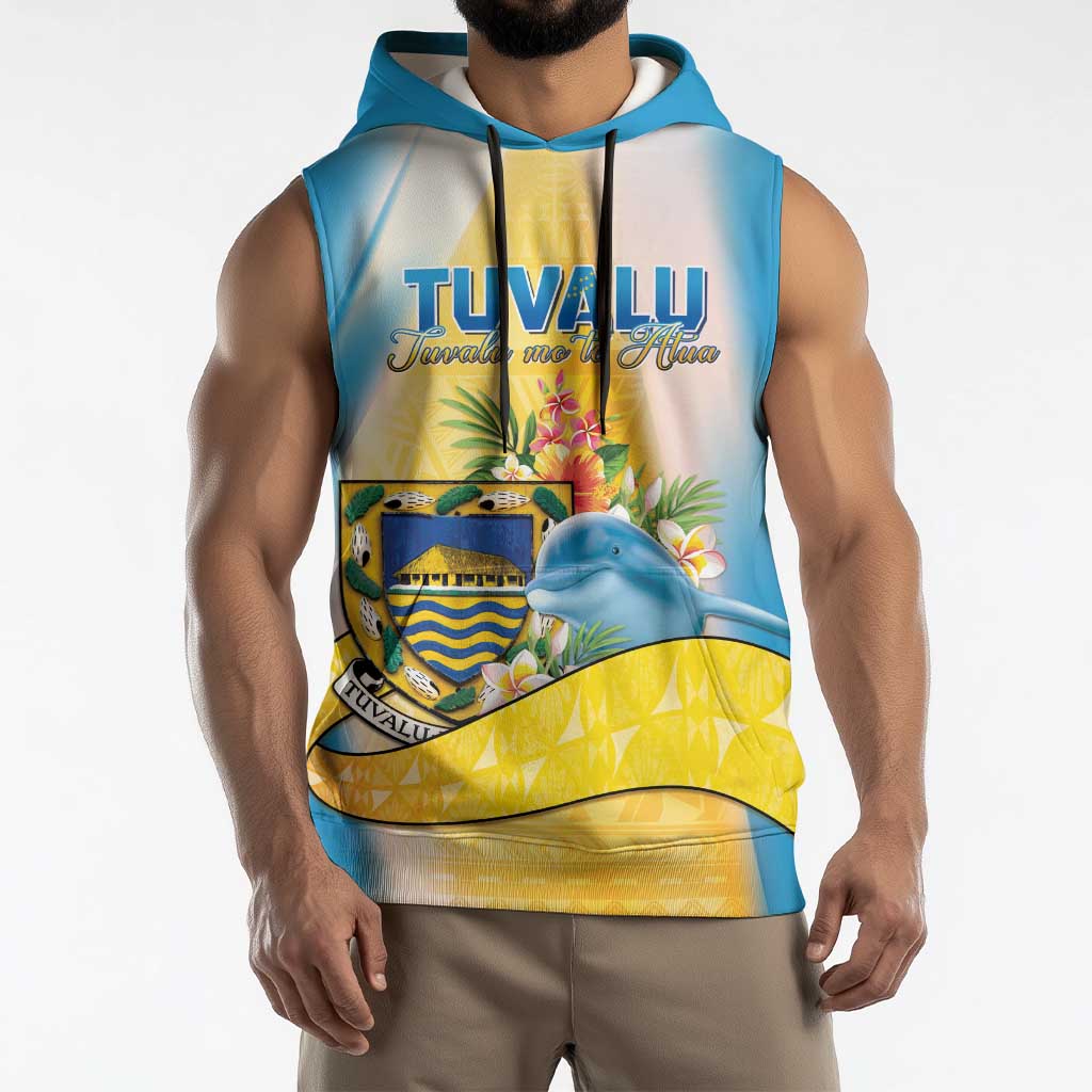 Personalised Tuvalu Independence Day Sleeveless Hoodie Tuvalu Mo Te Atua - Polynesian Pride