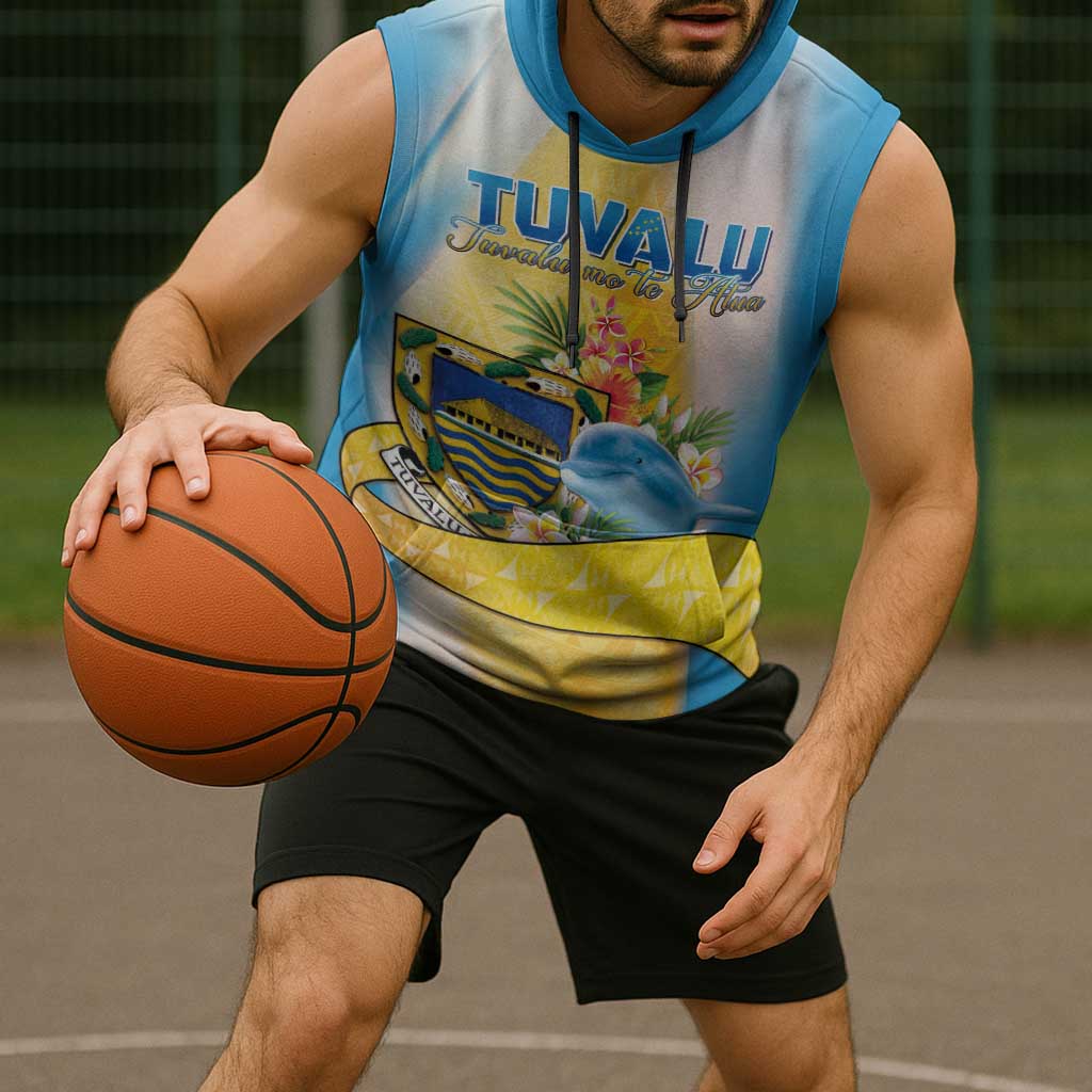 Personalised Tuvalu Independence Day Sleeveless Hoodie Tuvalu Mo Te Atua - Polynesian Pride