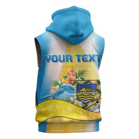 Personalised Tuvalu Independence Day Sleeveless Zip Hoodie Tuvalu Mo Te Atua - Polynesian Pride