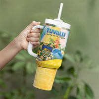 Personalised Tuvalu Independence Day Tumbler With Handle Tuvalu Mo Te Atua - Polynesian Pride