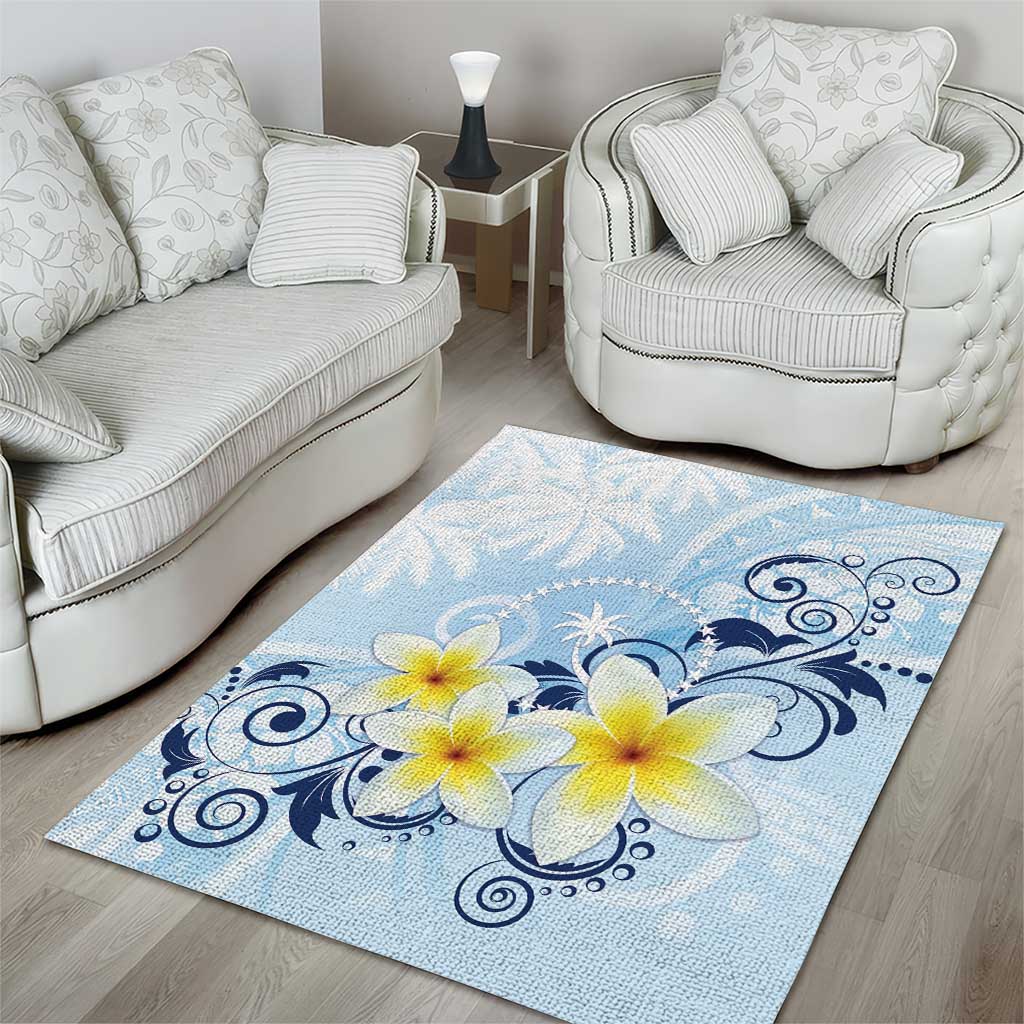 FSM Chuuk Constitution Day Area Rug Polynesian Curves Plumeria - Polynesian Pride
