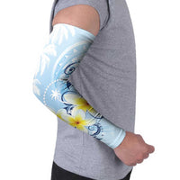 FSM Chuuk Constitution Day Arm Sleeves Polynesian Curves Plumeria - Polynesian Pride