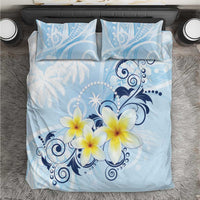 FSM Chuuk Constitution Day Bedding Set Polynesian Curves Plumeria - Polynesian Pride