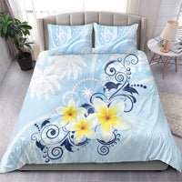FSM Chuuk Constitution Day Bedding Set Polynesian Curves Plumeria - Polynesian Pride