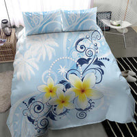 FSM Chuuk Constitution Day Bedding Set Polynesian Curves Plumeria - Polynesian Pride