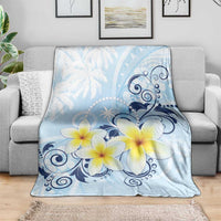 FSM Chuuk Constitution Day Blanket Polynesian Curves Plumeria - Polynesian Pride