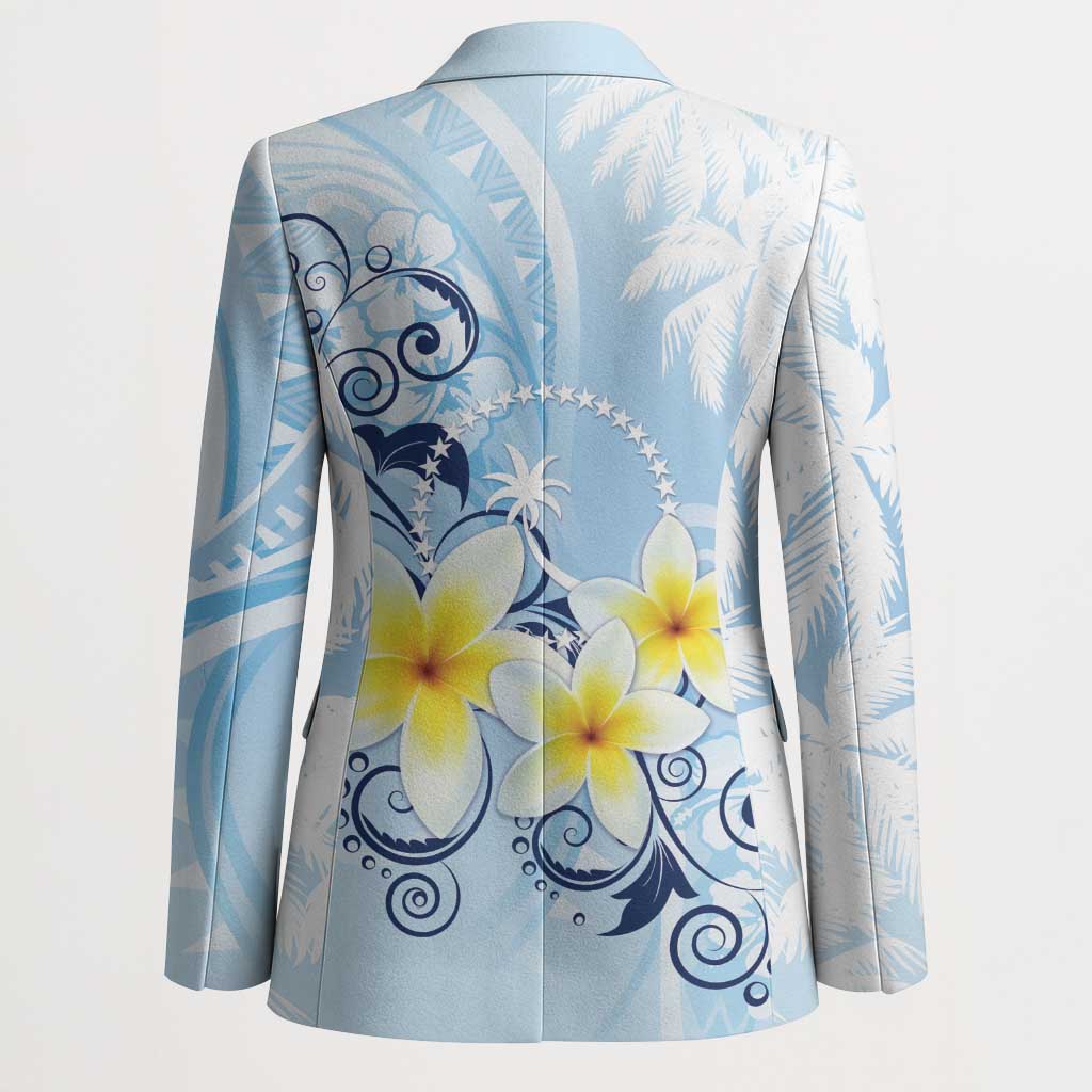 FSM Chuuk Constitution Day Blazer Polynesian Curves Plumeria - Polynesian Pride