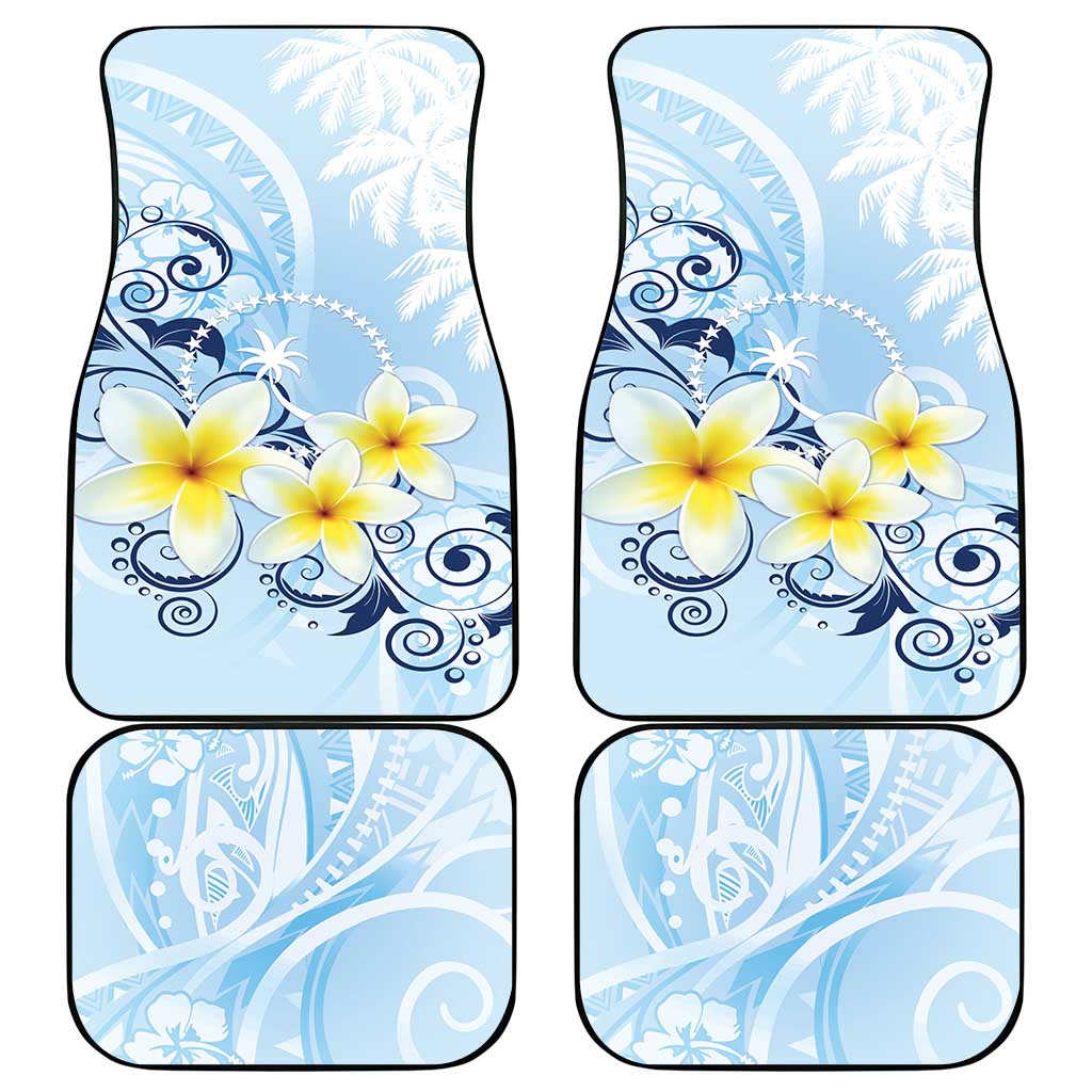 FSM Chuuk Constitution Day Car Mats Polynesian Curves Plumeria - Polynesian Pride