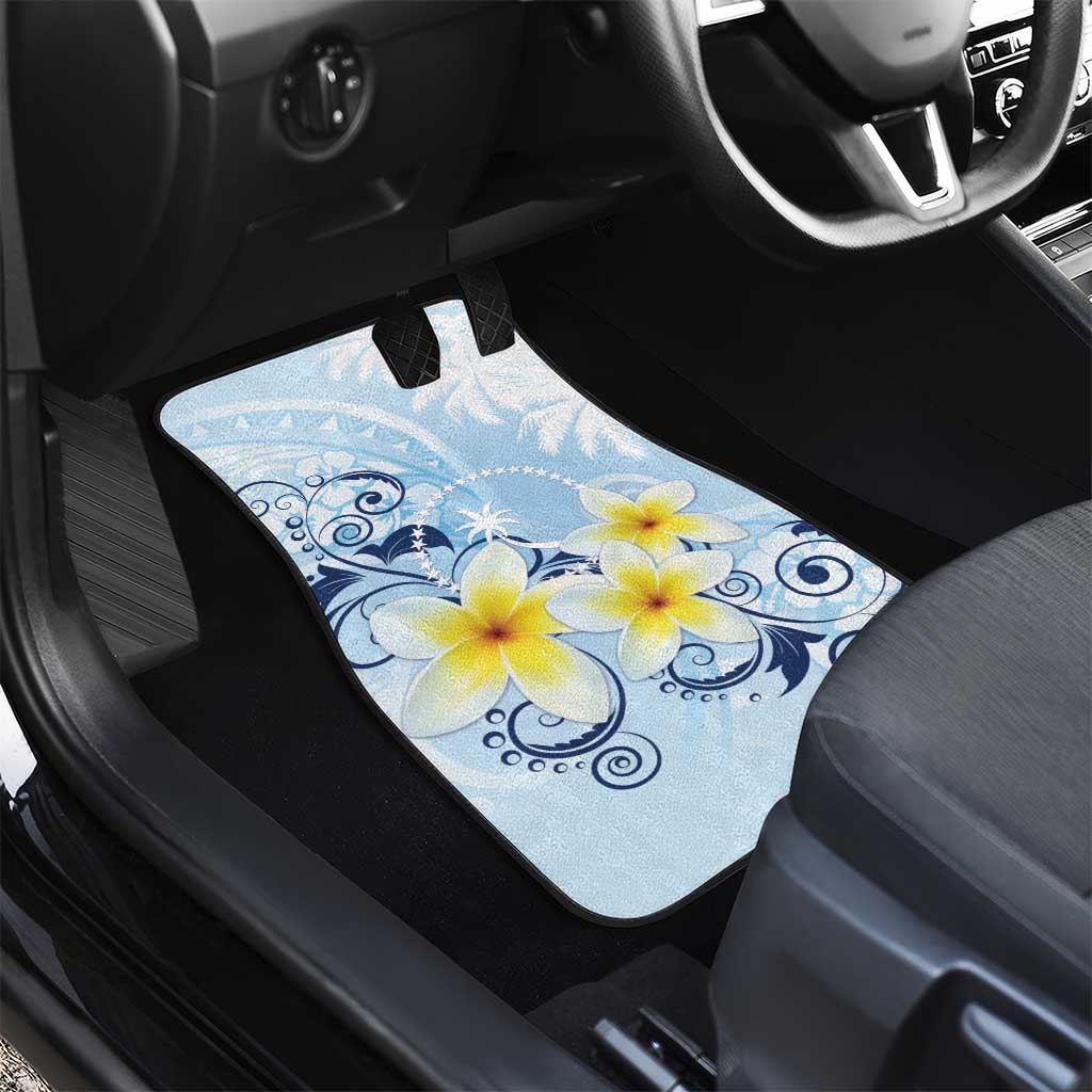 FSM Chuuk Constitution Day Car Mats Polynesian Curves Plumeria - Polynesian Pride