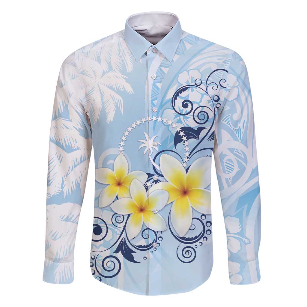 FSM Chuuk Constitution Day Family Matching Short Sleeve Bodycon Dress and Hawaiian Shirt Polynesian Curves Plumeria - Polynesian Pride