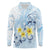 FSM Chuuk Constitution Day Long Sleeve Polo Shirt Polynesian Curves Plumeria - Polynesian Pride