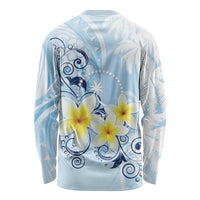 FSM Chuuk Constitution Day Long Sleeve Shirt Polynesian Curves Plumeria - Polynesian Pride