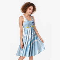 FSM Chuuk Constitution Day Midi Dress Polynesian Curves Plumeria - Polynesian Pride