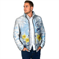 FSM Chuuk Constitution Day Padded Jacket Polynesian Curves Plumeria - Polynesian Pride