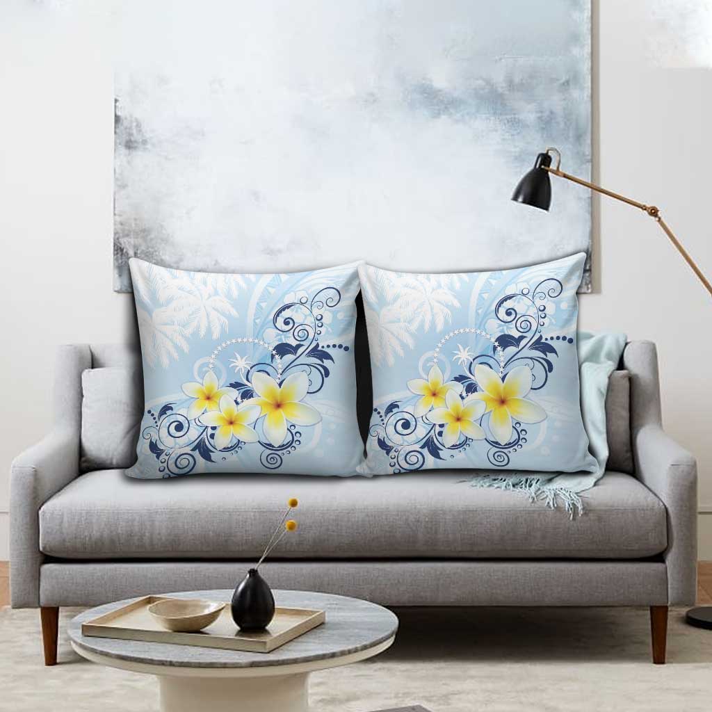 FSM Chuuk Constitution Day Pillow Cover Polynesian Curves Plumeria - Polynesian Pride