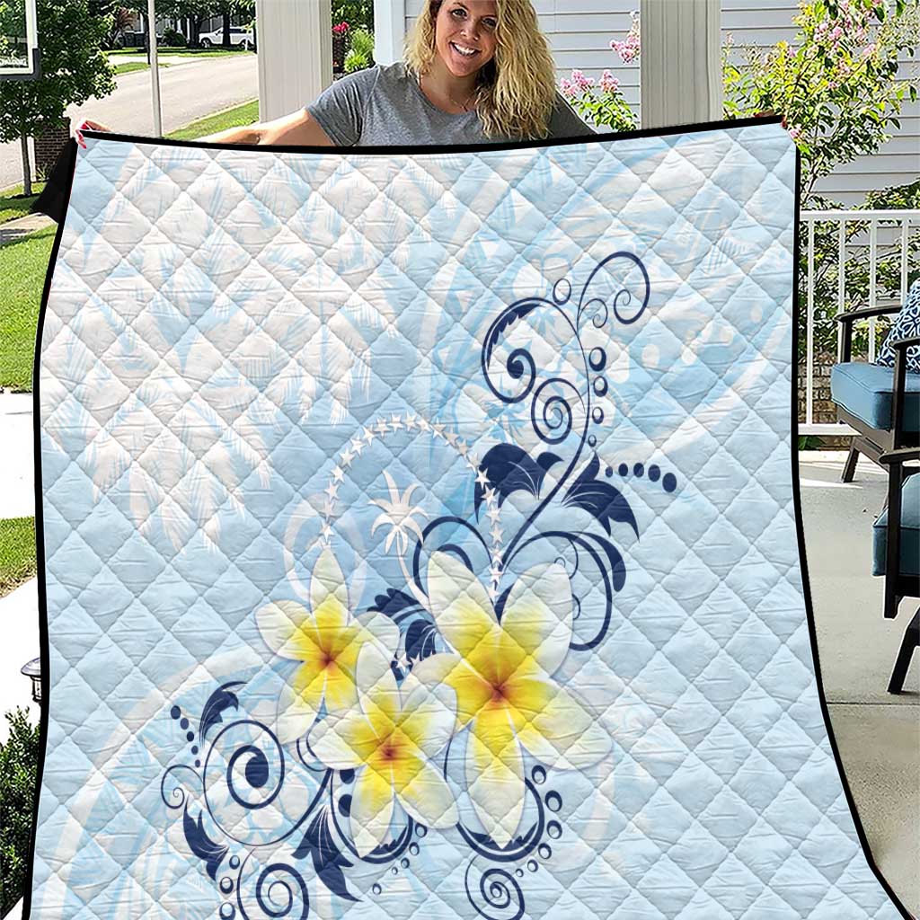 FSM Chuuk Constitution Day Quilt Polynesian Curves Plumeria - Polynesian Pride