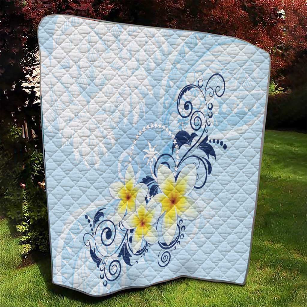 FSM Chuuk Constitution Day Quilt Polynesian Curves Plumeria - Polynesian Pride