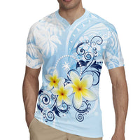 FSM Chuuk Constitution Day Rugby Jersey Polynesian Curves Plumeria - Polynesian Pride