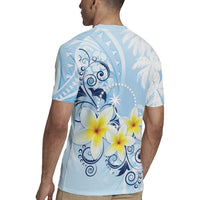 FSM Chuuk Constitution Day Rugby Jersey Polynesian Curves Plumeria - Polynesian Pride