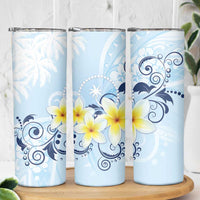 FSM Chuuk Constitution Day Skinny Tumbler Polynesian Curves Plumeria - Polynesian Pride