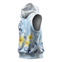 FSM Chuuk Constitution Day Sleeveless Hoodie Polynesian Curves Plumeria - Polynesian Pride