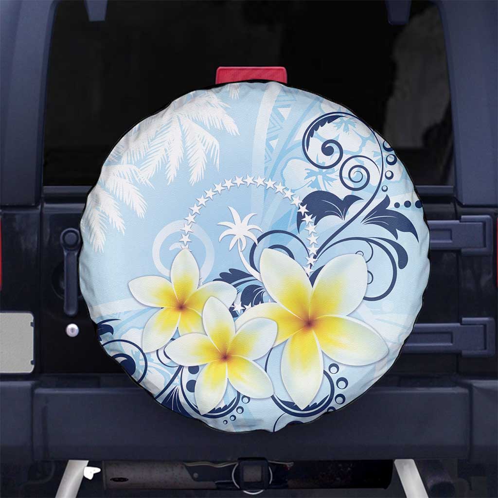 FSM Chuuk Constitution Day Spare Tire Cover Polynesian Curves Plumeria - Polynesian Pride