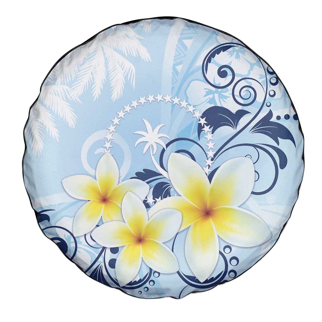 FSM Chuuk Constitution Day Spare Tire Cover Polynesian Curves Plumeria - Polynesian Pride