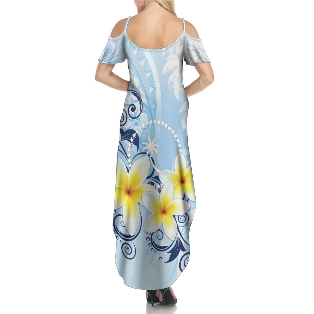 FSM Chuuk Constitution Day Summer Maxi Dress Polynesian Curves Plumeria - Polynesian Pride