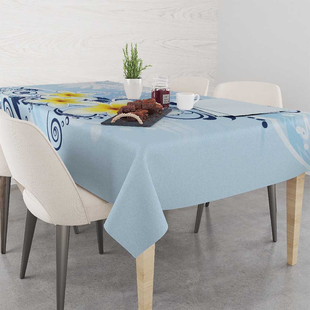 FSM Chuuk Constitution Day Tablecloth Polynesian Curves Plumeria - Polynesian Pride