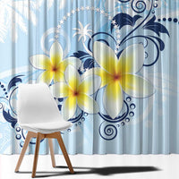 FSM Chuuk Constitution Day Window Curtain Polynesian Curves Plumeria - Polynesian Pride