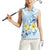 FSM Chuuk Constitution Day Women Sleeveless Polo Shirt Polynesian Curves Plumeria - Polynesian Pride