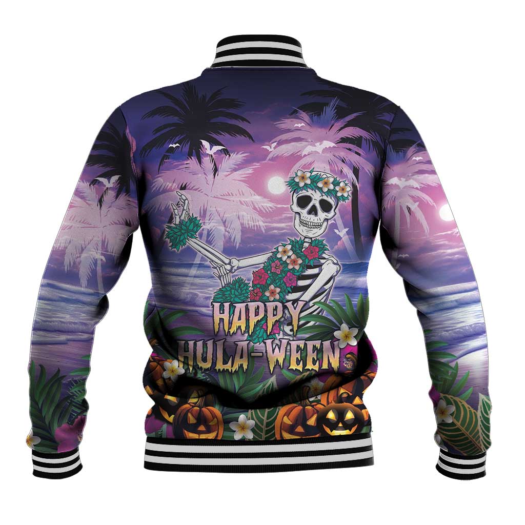 Happy Hulaween Baseball Jacket Mahaloween Skeleton Dancing