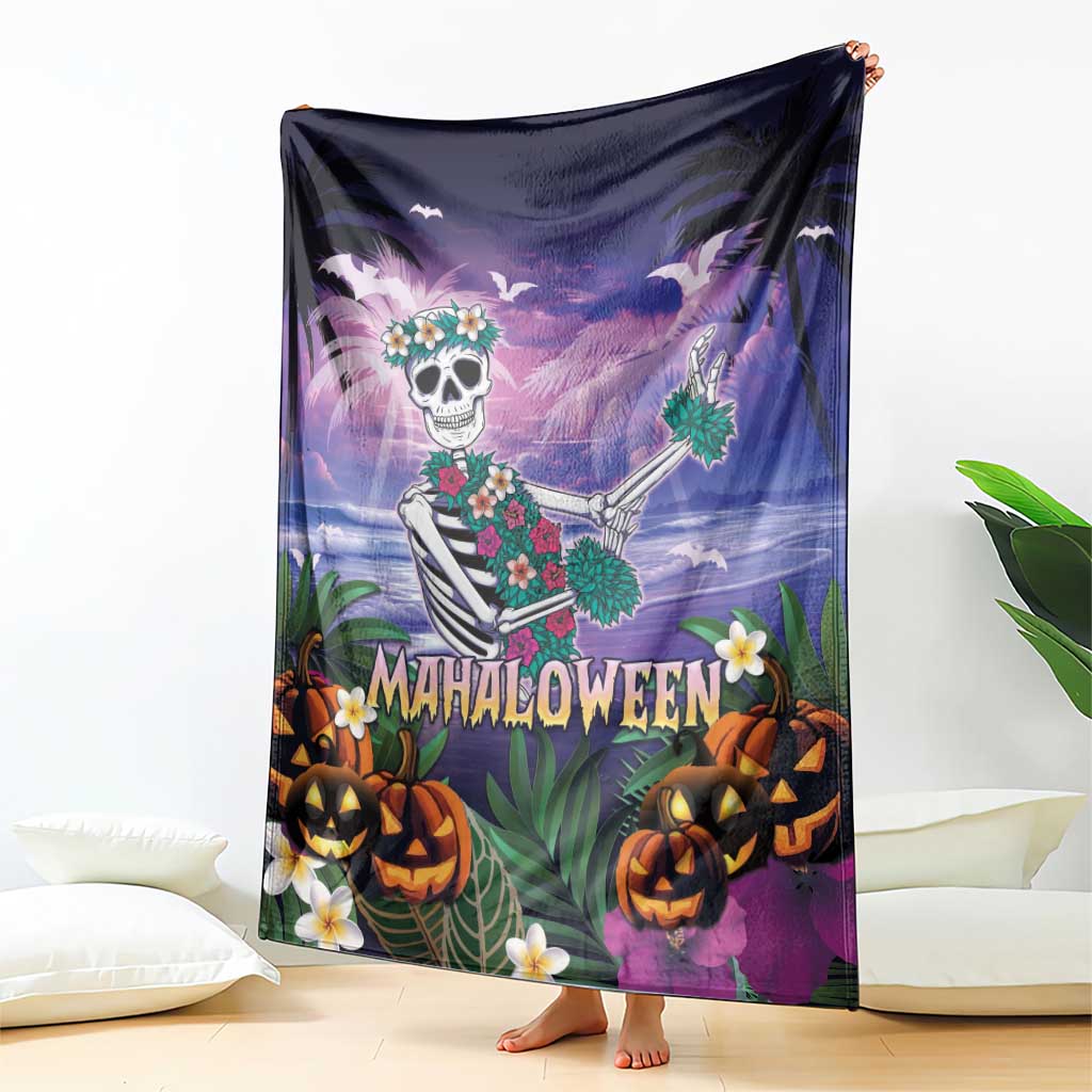 Happy Hulaween Blanket Mahaloween Skeleton Dancing