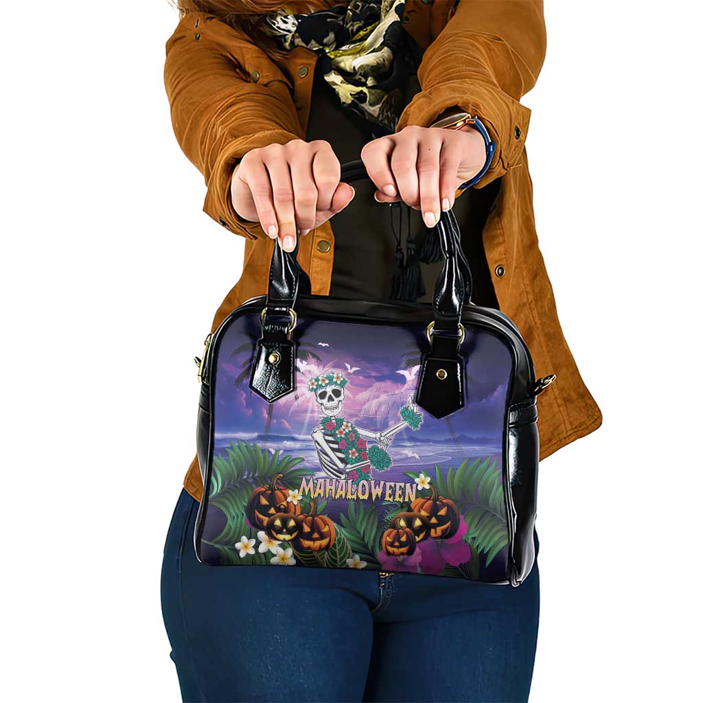 Happy Hulaween Shoulder Handbag Mahaloween Skeleton Dancing LT05 One Size Purple - Polynesian Pride