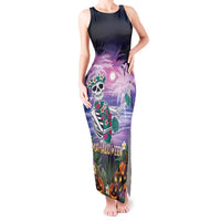 Happy Hulaween Tank Maxi Dress Mahaloween Skeleton Dancing
