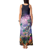 Happy Hulaween Tank Maxi Dress Mahaloween Skeleton Dancing