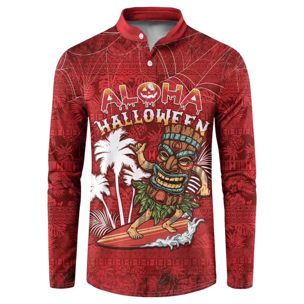Personalised Aloha Halloween Button Sweatshirt Skeleton Surfing