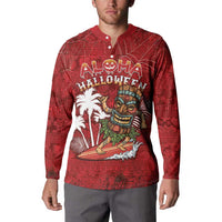 Personalised Aloha Halloween Button Sweatshirt Skeleton Surfing