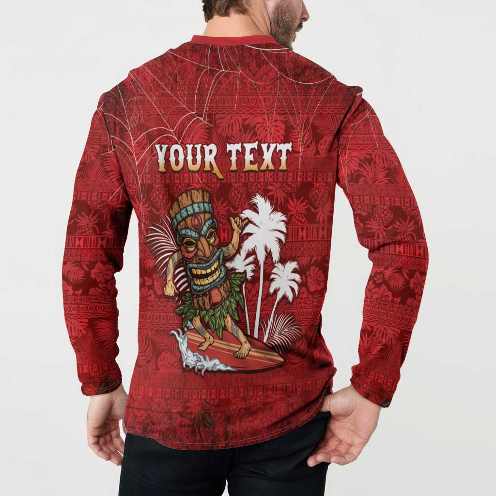 Personalised Aloha Halloween Button Sweatshirt Skeleton Surfing