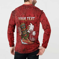 Personalised Aloha Halloween Button Sweatshirt Skeleton Surfing