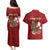 Personalised Aloha Halloween Couples Matching Puletasi and Hawaiian Shirt Skeleton Surfing