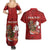 Personalised Aloha Halloween Couples Matching Summer Maxi Dress and Hawaiian Shirt Skeleton Surfing