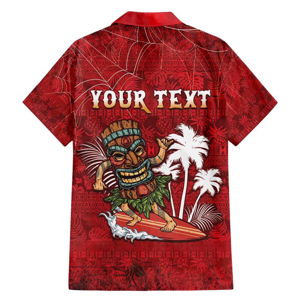 Personalised Aloha Halloween Family Matching Long Sleeve Bodycon Dress and Hawaiian Shirt Skeleton Surfing