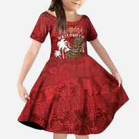 Personalised Aloha Halloween Family Matching Tank Maxi Dress and Hawaiian Shirt Skeleton Surfing