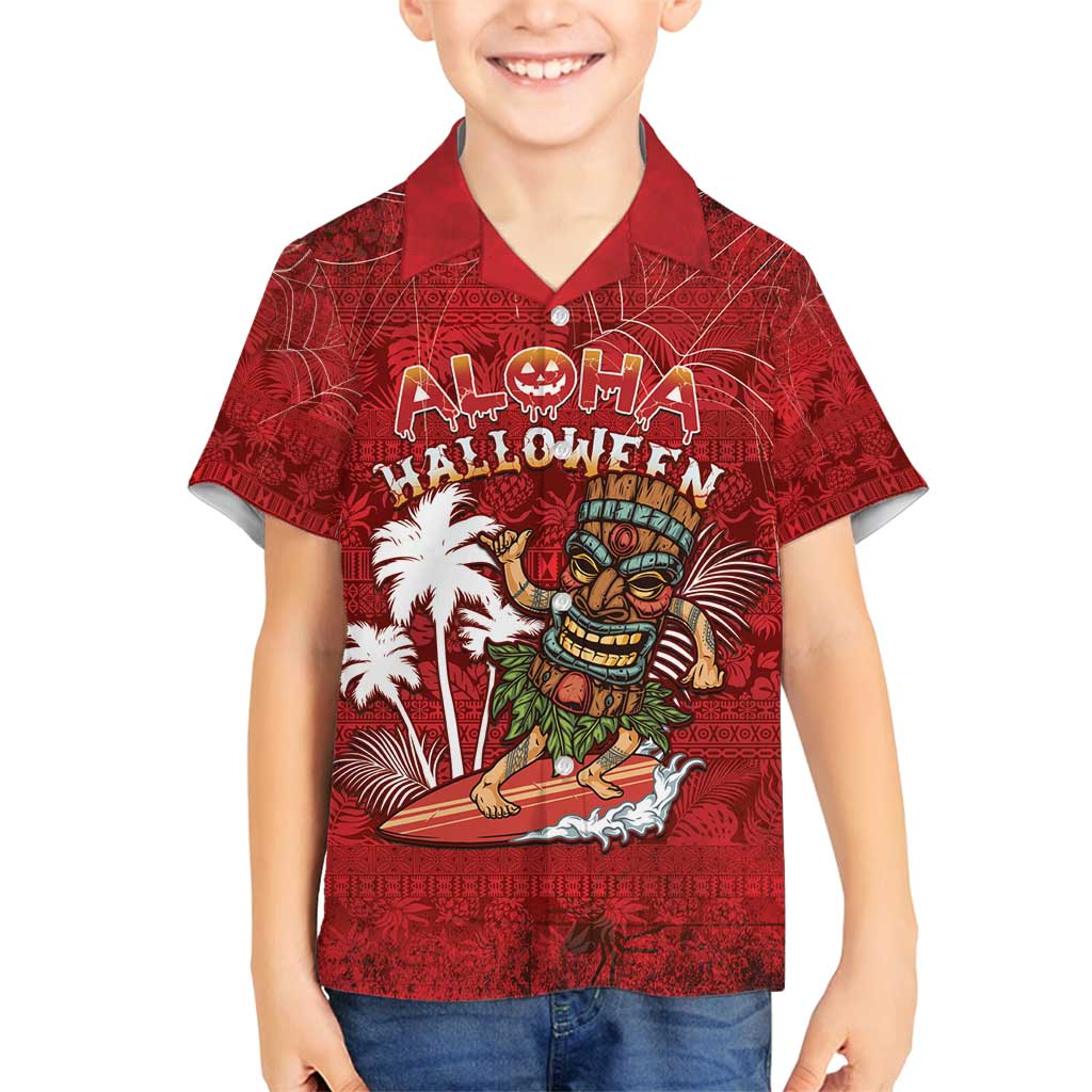 Personalised Aloha Halloween Family Matching Tank Maxi Dress and Hawaiian Shirt Skeleton Surfing