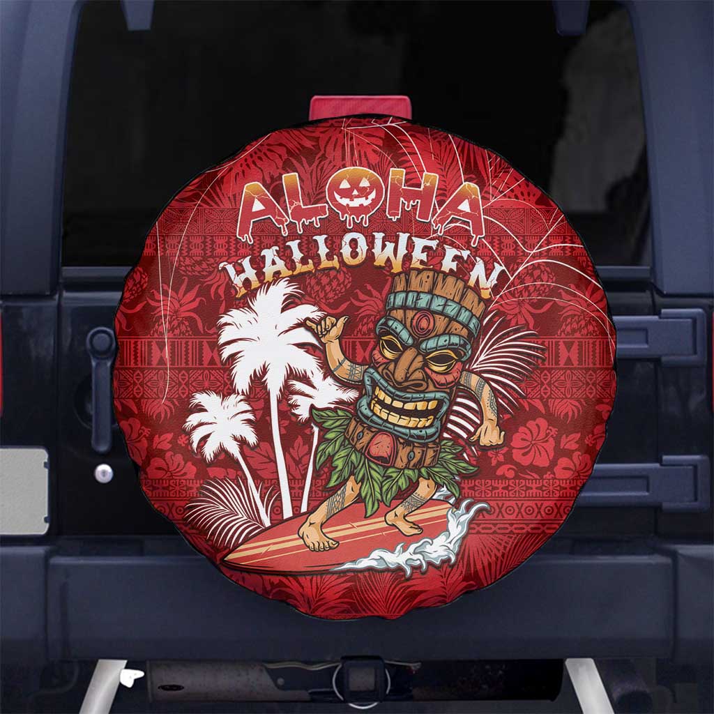 Aloha Halloween Spare Tire Cover Skeleton Surfing