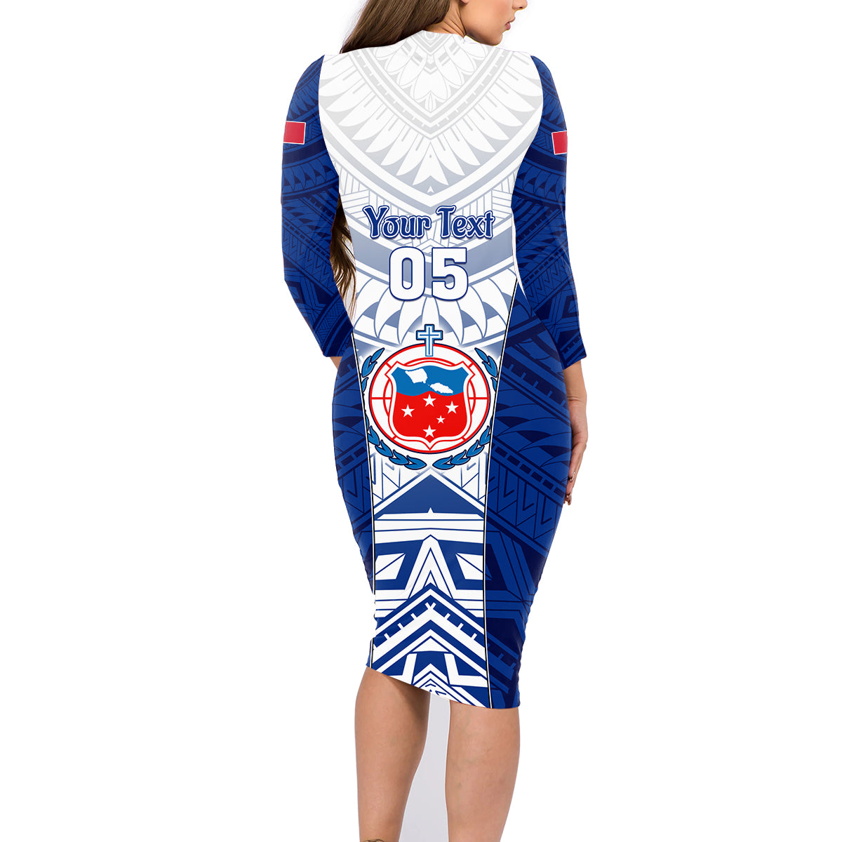 Custom Samoa Rugby Family Matching Long Sleeve Bodycon Dress and Hawaiian Shirt 2023 Pacific Championships Polynesian Pattern LT05 - Polynesian Pride