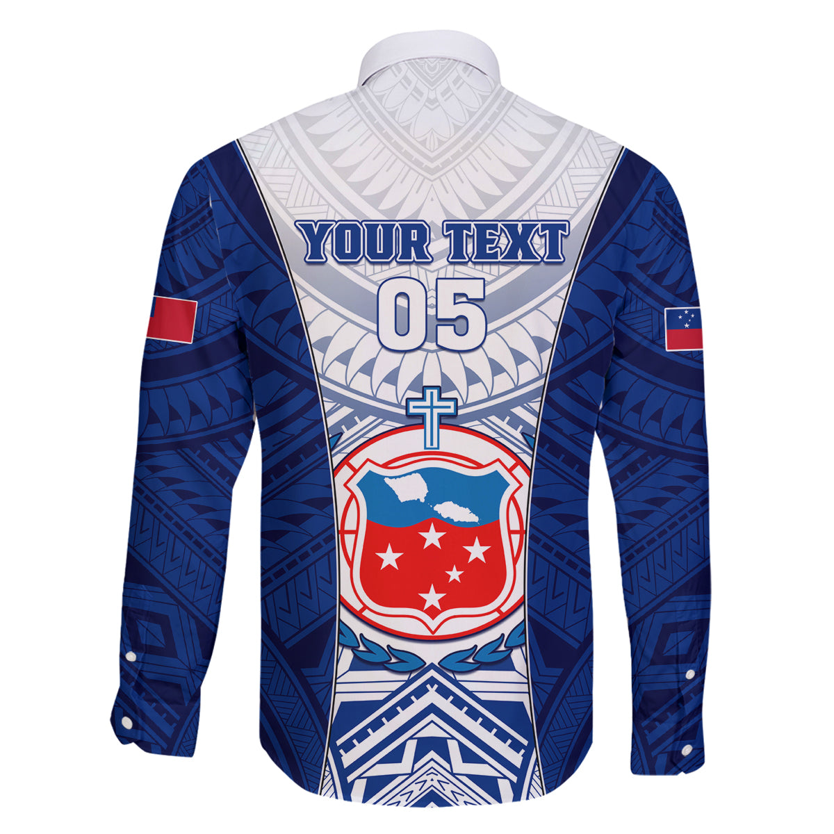 Custom Samoa Rugby Family Matching Off Shoulder Long Sleeve Dress and Hawaiian Shirt 2023 Pacific Championships Polynesian Pattern LT05 - Polynesian Pride